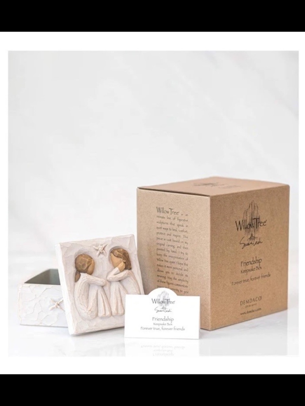 Willow Tree Keepsake Box with Brown Box and White Sculpted Lid